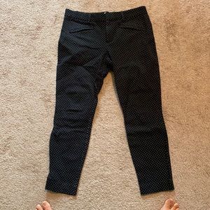 Black polka dot skinny ankle pants